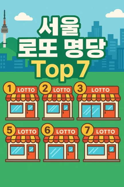 서울 로또 명당, 최다 1등 당첨점은 33회, top 7