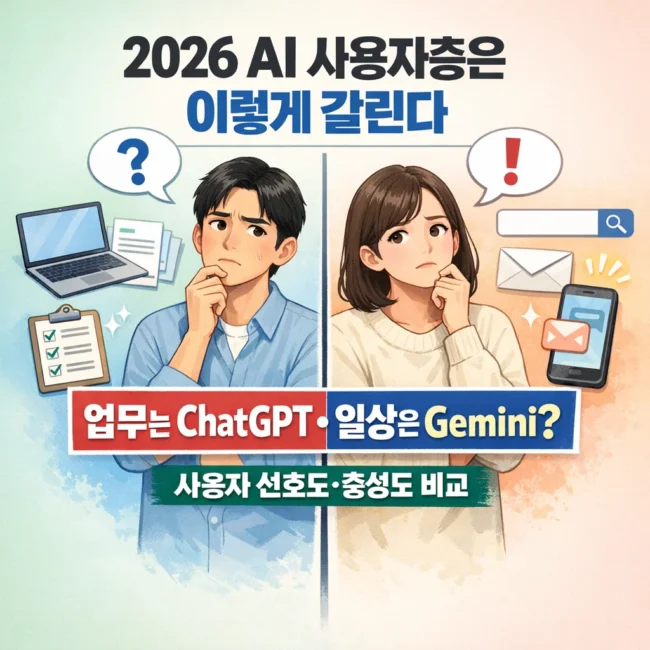 챗지피티 vs 제미나이 2026 비교, 시장 점유율, 사용자층