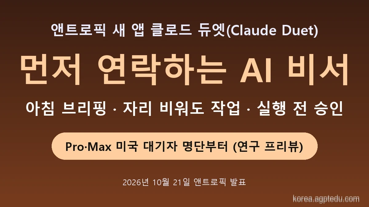 클로드 듀엣 요약, 먼저 연락하는 AI 비서, 아침 브리핑과 자리 비워도 작업, 실행 전 승인, Pro와 Max 미국 대기자 명단부터