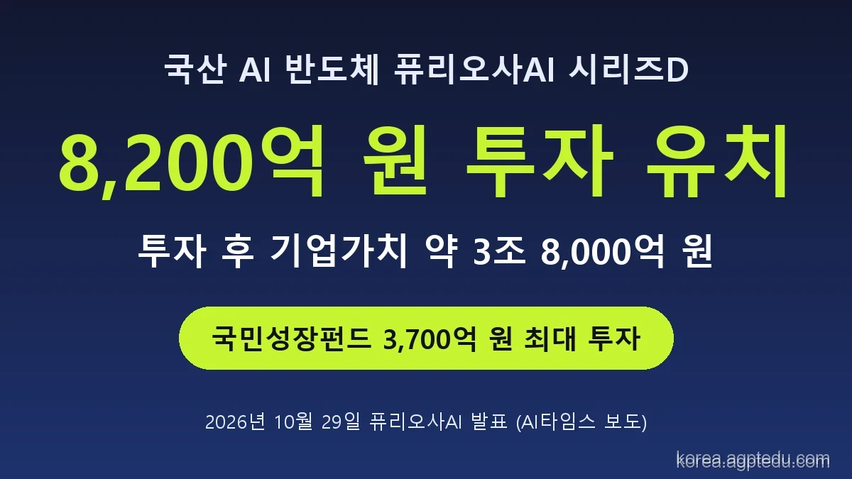퓨리오사AI 시리즈D 요약, 8200억 원 투자 유치, 기업가치 약 3조 8000억 원, 국민성장펀드 3700억 원 최대 투자