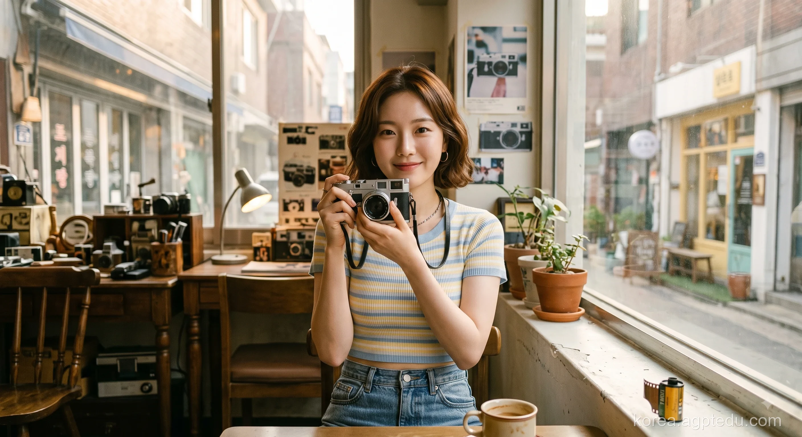 Y2K 빈티지 필름카메라 카페 이미지